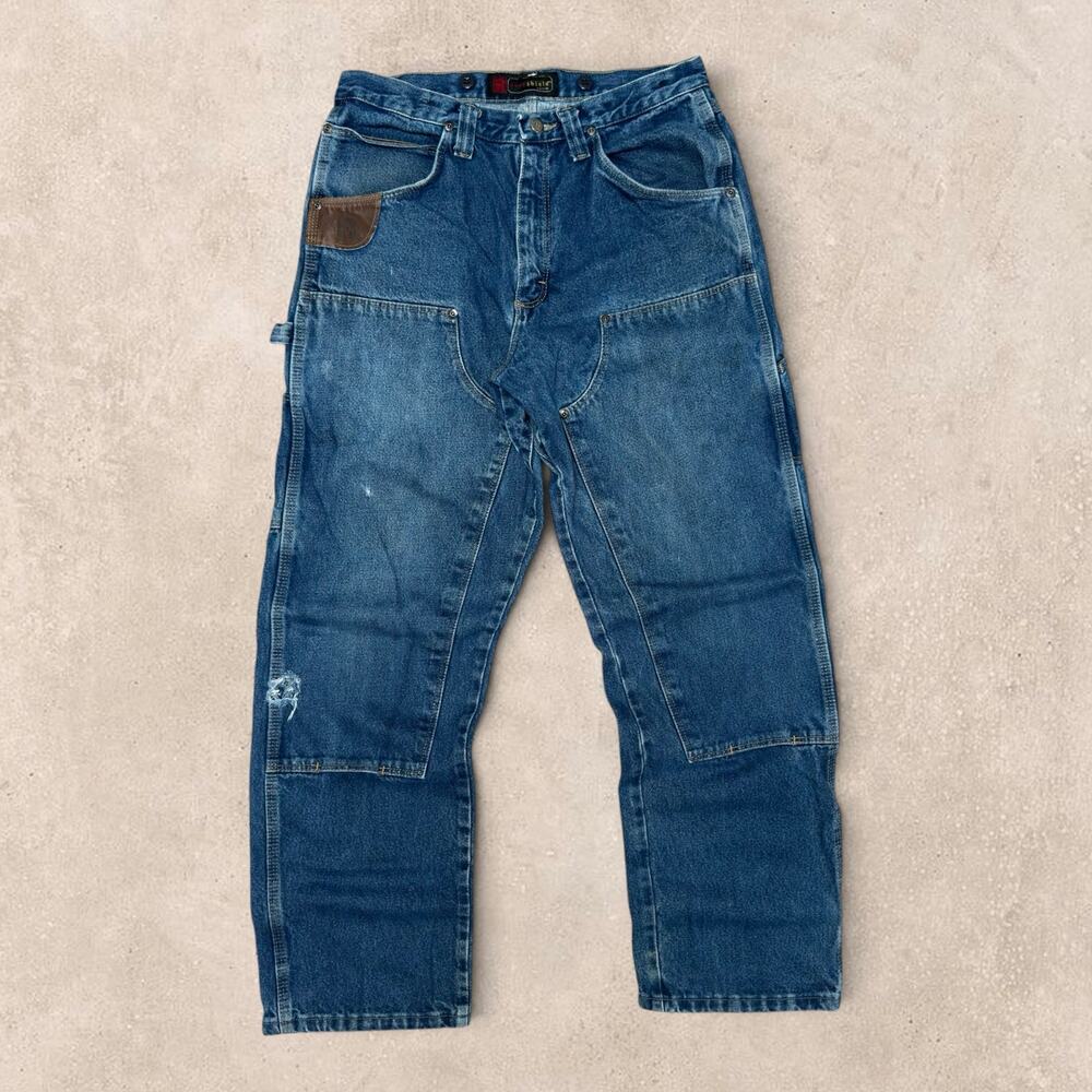 Wrangler Carpenter Jeans DuraShield Double Knee Blue 33x32 Workwear
